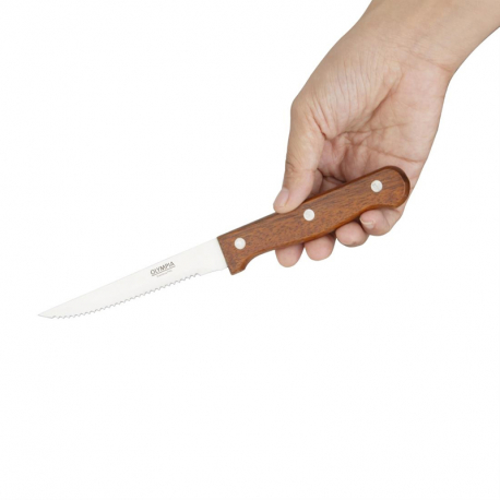 Olympia Steak Knife Wooden Handle 12 Pack