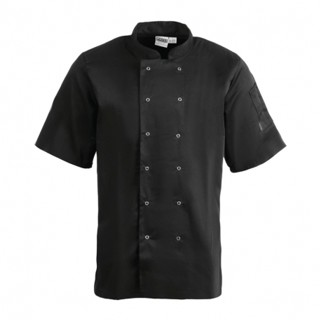 Whites Vegas Unisex Chefs Jacket Short Sleeve Black M