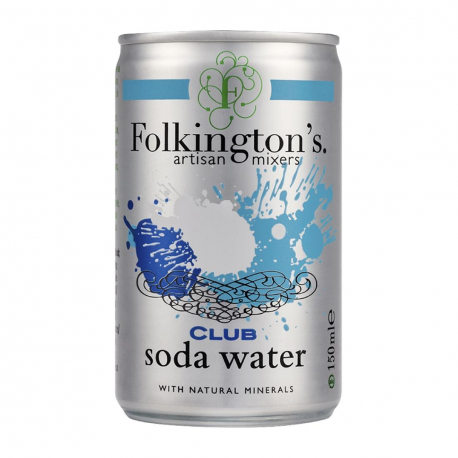 Folkingtons Club Soda Can 150ml 24 Pack
