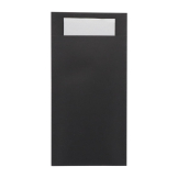 Europochette Royal Size Black Cutlery Pouch with White Soft 2ply Napkin 250 Pack