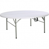 Bolero Round PE Centre Folding Table White 6ft (Single)