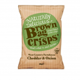 Brown Bag Crisps Cheddar and Onion 40g Pack of 20
