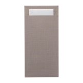 Europochette Extra Size Greige Cutlery Pouch with White Airlaid Napkin 200 Pack
