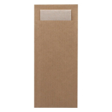 Europochette Classic Size Kraft Brown Cutlery Pouch with Kraft 2ply Napkin 500 Pack