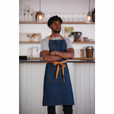 Southside Bistro Apron Denim Blue Tan Ties