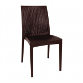 Bolero PP Rattan Bistro Side Chairs Brown 4 Pack