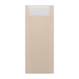 Europochette Classic Size Cream Cutlery Pouch with White 2ply Napkin 500 Pack