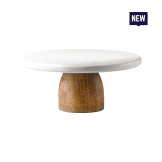 Bonzer White Walnut Cake Stand - Small - 28 x H9cm