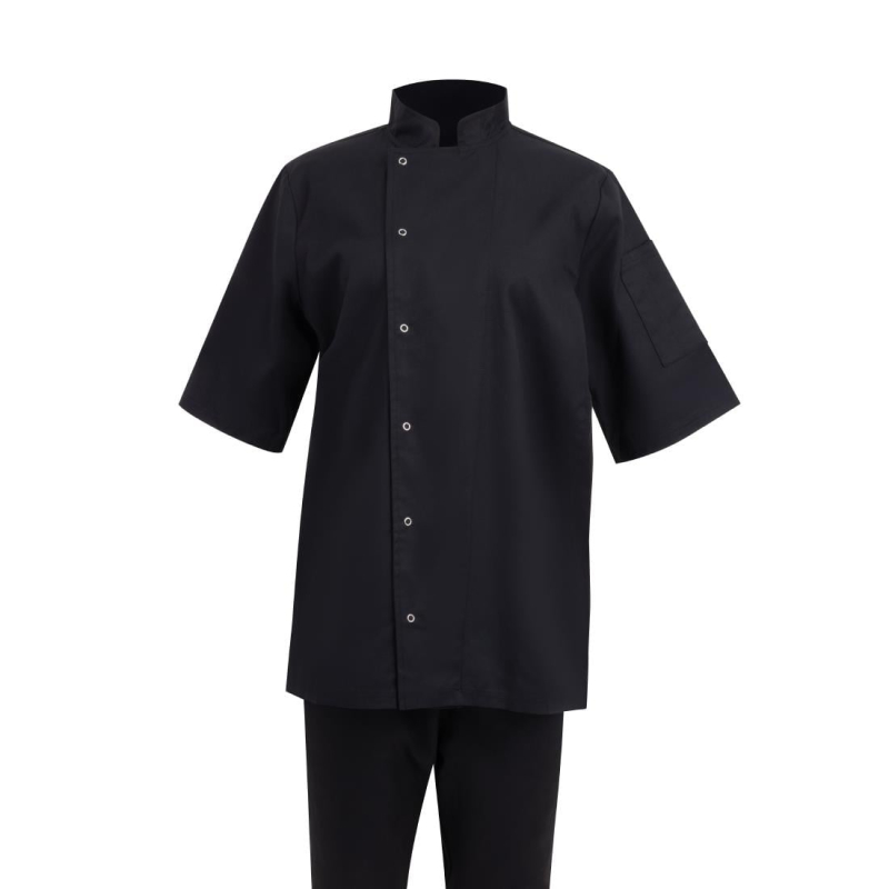 Southside Oakland Short Sleeve Chefs Jacket Black Size S